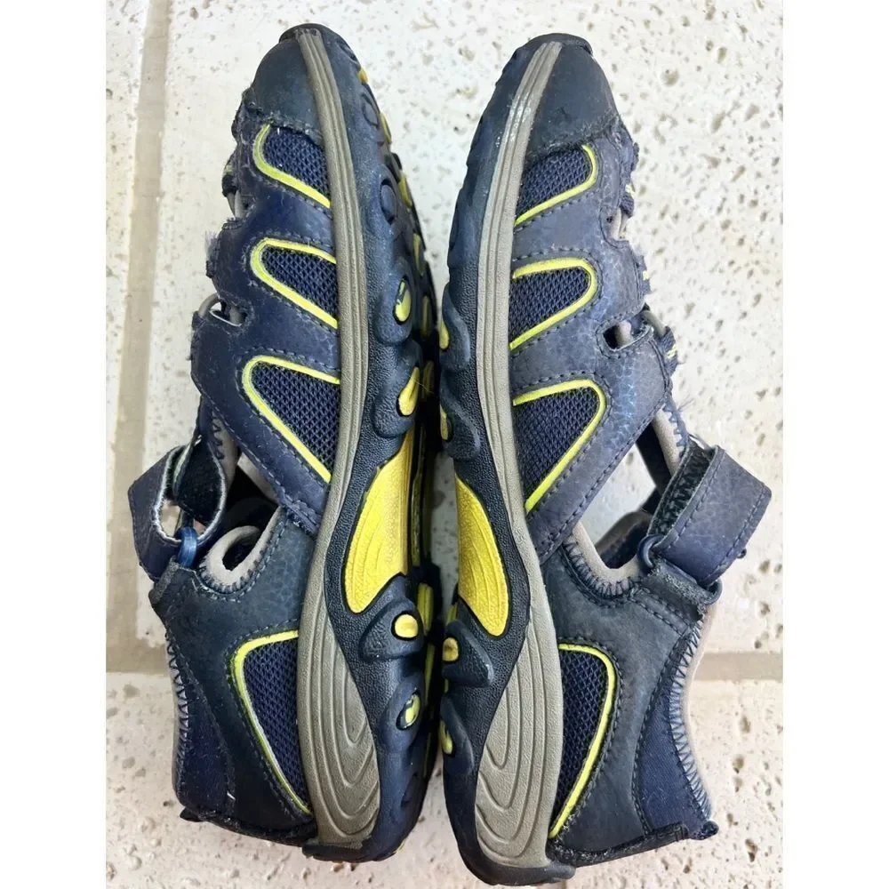 Merrell Kids Hydro H2O Hiker Sport Sandals Navy Lime Mesh Leather Sz 3
